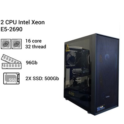 1С Сервер #132 с IPMI (25 - 40 пользователей) 2x Intel Xeon E5-2690, 16 ядер 32 потока, 96 ОЗУ, RAID LSI 9260-4i 0132 фото