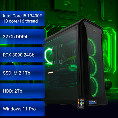 Игровой компьютер Raptor #121, Intel Core i5-13400F, 32 ОЗУ, GeForce RTX 3090 24 GB 0121 фото