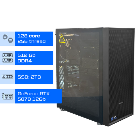Двопроцесорна робоча станція ALFA Server 791 / 2x AMD EPYC 7742 / RAM 512GB / SSD 2TB / GeForce RTX 5070 12GB 0791 фото