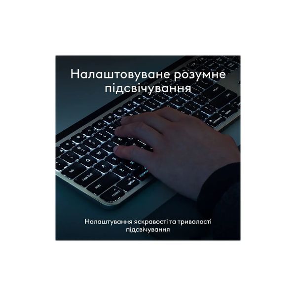 Клавиатура Logitech MX Keys S для MAC Bluetooth/Wireless UA Space Grey (920-011637) 110058 фото