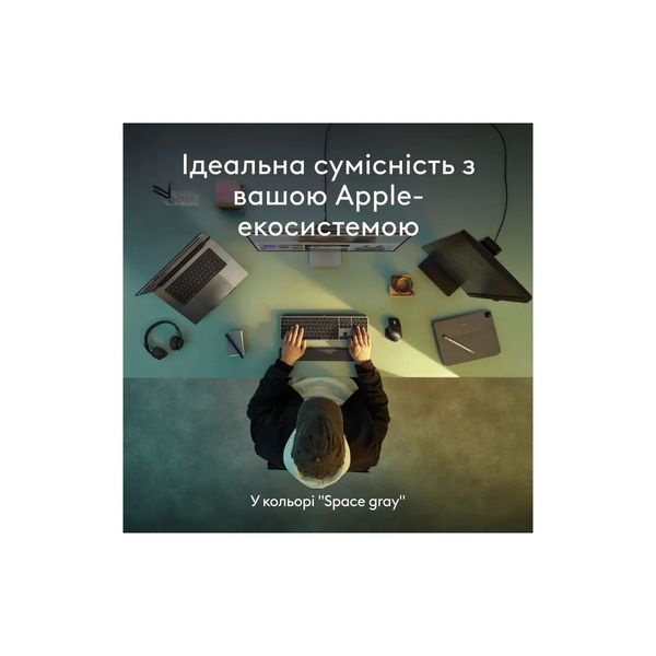 Клавиатура Logitech MX Keys S для MAC Bluetooth/Wireless UA Space Grey (920-011637) 110058 фото