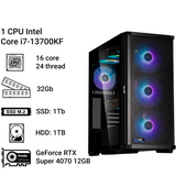 Комп'ютер Alfa Server #128 High-End Gaming Setup, Intel Core i7-13700KF, 16 ядер, 24 потоків, ОЗП 32GB, GeForce RTX 4070 Super 12GB 0198 фото