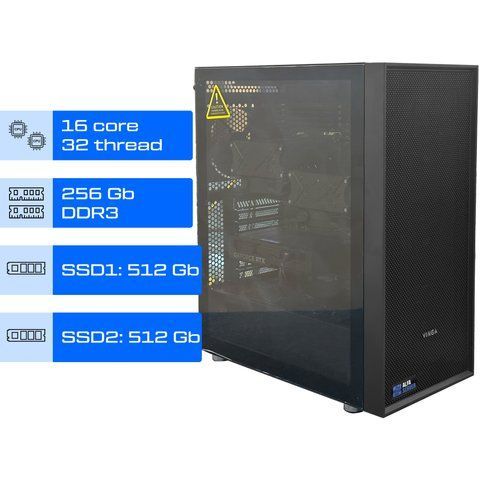 Сервер Dual ALFA Server Tower 1376 / 10 - 20 користувачів / 2х Intel Xeon E5-2667v2 / RAM 256GB / 2x SSD 512GB / int video 01478 фото