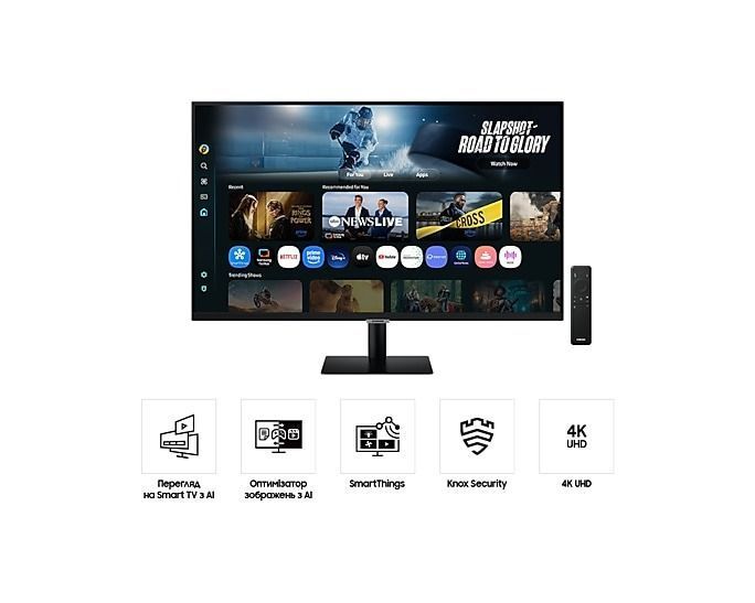 Монитор Samsung 32" Smart Monitor M7 (LS32FM702UZXUA) VA Black 100765 фото