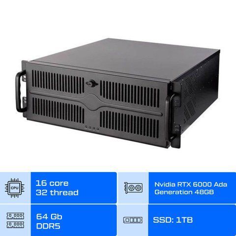 Робоча станція AI ALFA Pro 1300 / Intel Xeon w5-3525 / RAM 64GB / SSD 1TB / Nvidia RTX 6000 Ada Generation 48GB  01300 фото