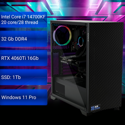 Ігровий комп'ютер Poseidon #201, Core i7 14700KF, 32 GB, GeForce RTX 4060Ti 16GB 0201 фото