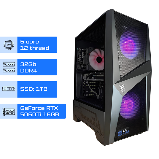 Компьютер ALFA Gaming Pro 27 / Intel Core i5-12400F / RAM 32GB
