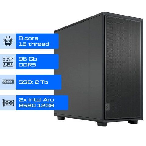 Робоча станція AI / ALFA Server Pro 1398 / AMD Ryzen 7 7700 / RAM 96GB / SSD 2 TB / 2х Intel Arc B580 12GB 01398 фото