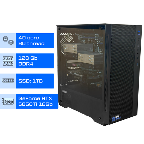 Двухпроцессорная рабочая станция ALFA Server 105 / 2х Intel Xeon Gold 6248 / RAM 128GB / SSD 1ТB / GeForce RTX 5060Ti 16Gb 0105 фото