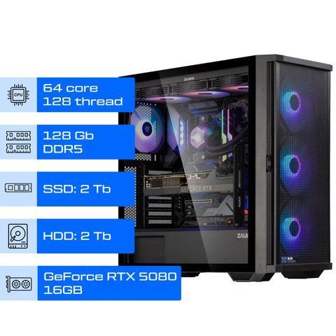 Робоча станція ALFA Pro 489 / AMD Ryzen Threadripper 7980X / RAM 128GB / SSD 2TB / HDD 2TB / GeForce RTX 5080 16GB 0489 фото