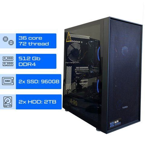 Сервер Dual ALFA Server Tower 957 / 2х Intel Xeon Gold 6154 / RAM 512 GB / 2x SSD 960GB / 2x HDD 2TB SAS / int video 00947 фото
