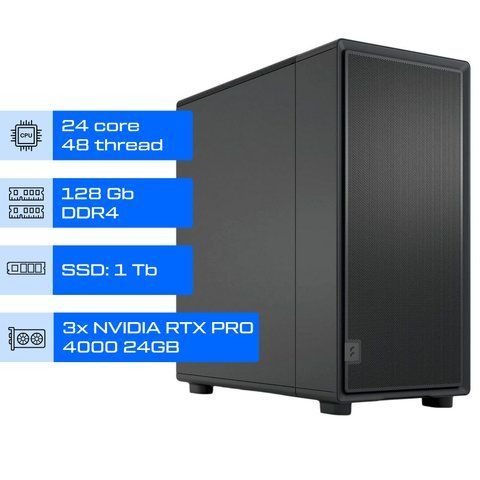 Сервер GPU for AI / ALFA Server Tower 1318 / AMD EPYC 7F72 / RAM 128GB / SSD 1TB / 3x Nvidia RTX PRO 4000 Blackwell 24GB 01418 фото