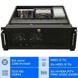 Сервер GPU ALFA Rack 734 / AMD Epyc 7742 / RAM 512GB / SSD 2TB / 2x HDD 8TB / 2x Nvidia RTX PRO 4000 Blackwell 24GB 01147 фото