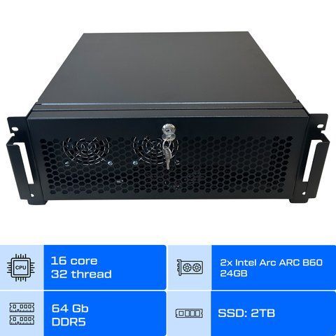 Рабочая станция AI ALFA Pro 1306 / Intel Xeon w5-3525 / RAM 64GB / SSD 2TB / 2х Intel Arc ARC B60 24GB 01306 фото