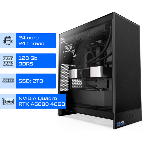 Робоча станція ALFA Pro 675 / Intel Core Ultra 9 285K / RAM 128GB / SSD 2 TB / NVIDIA Quadro RTX A6000 48GB 0675 фото
