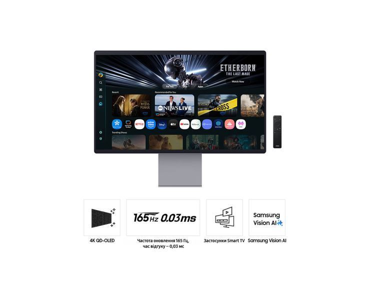 Монитор Samsung 32" Smart M9 (LS32FM902SZXUA) QD-OLED Black 165Hz 101126 фото