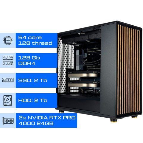 Робоча станція ALFA Pro 449 / AMD Ryzen Threadripper PRO 5995WX / RAM 128GB / SSD 2TB / HDD 2TB / 2x Nvidia RTX PRO 4000 Blackwell 24GB 0449 фото