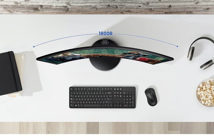 Монитор Samsung 24" Essential S3 LS24D360 (LS24D360GAIXCI) VA Black Curved 100Hz 100194 фото