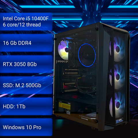 Игровой компьютер Typhoon #122, Intel Core i5-10400F, 16 ОЗУ, GeForce RTX 3050 8 GB 0122 фото