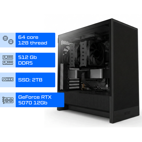 Двопроцесорна робоча станція ALFA Server 792 / 2x AMD Epyc 9334 QS / RAM 512GB / SSD 2TB / GeForce RTX 5070 12GB 0792 фото