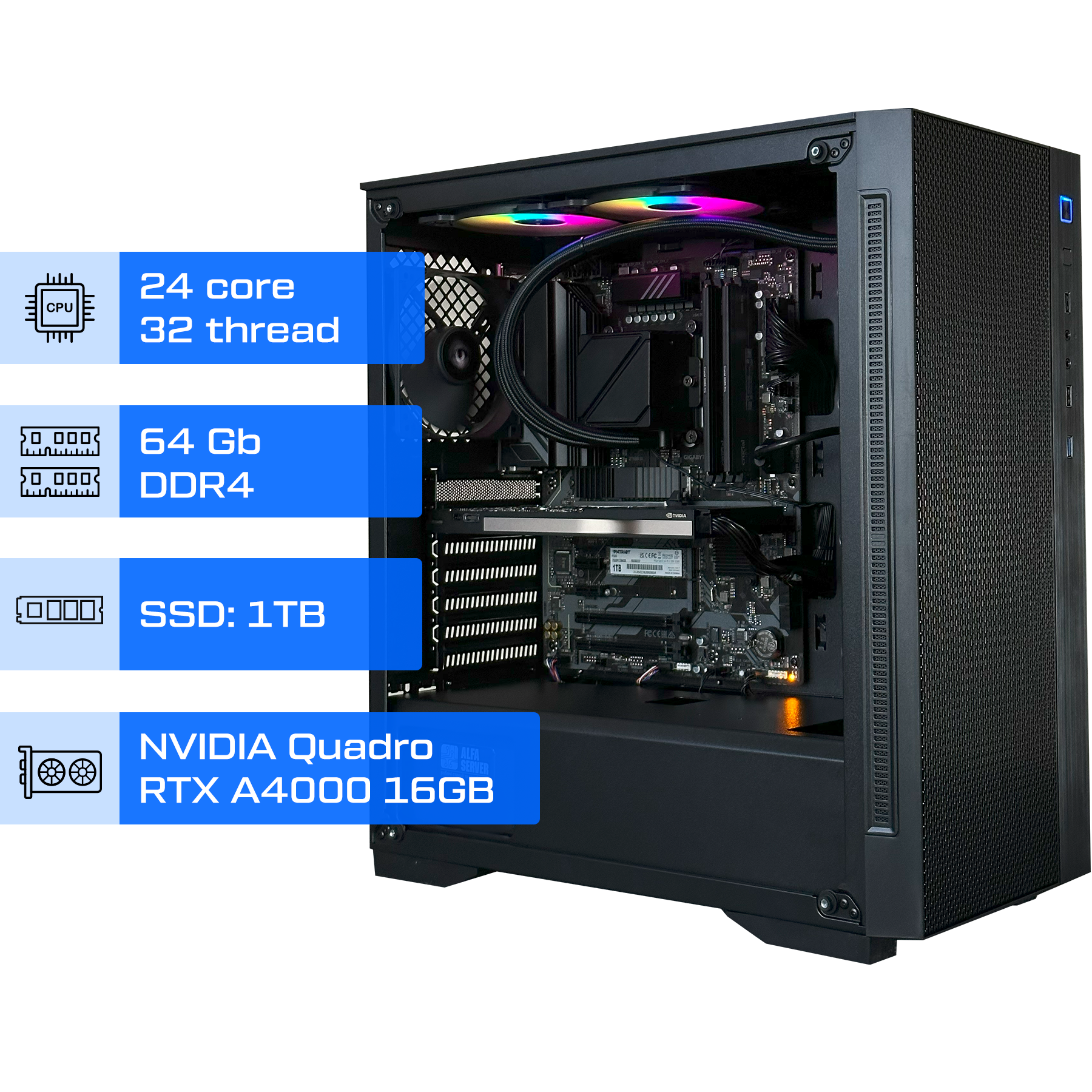 Рабочая станция ALFA Pro 81 / Intel Core i9-14900KF / RAM 64GB
