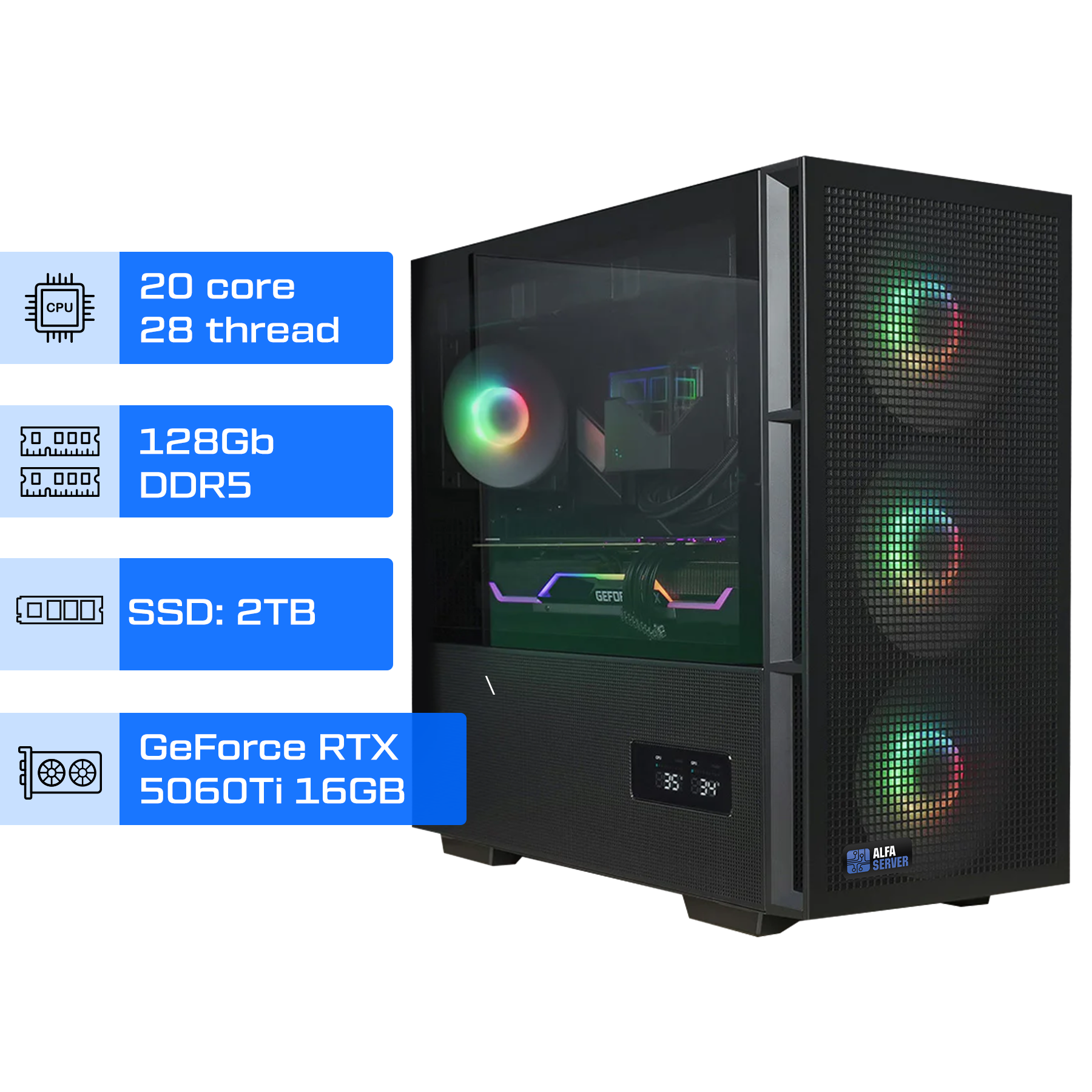 Рабочая станция ALFA 621 / Intel Core i7-14700KF / RAM 128GB / SSD