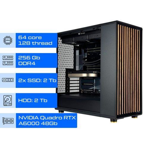 Робоча станція ALFA Pro 451 / AMD Ryzen Threadripper PRO 5995WX / RAM 256GB / 2х SSD 2TB / HDD 2TB /  NVIDIA Quadro RTX A6000 48 ГБ 0451 фото