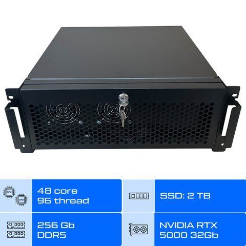 Сервер GPU Dual ALFA Rack 1244 / 2х Intel Xeon 6527P / RAM 256GB / SSD 2TB / NVIDIA RTX 5000 ADA 32GB 01341 фото