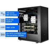 Сервер GPU Dual ALFA Tower 1090 / 2х Intel Platinum 8260 / RAM 512GB / SSD 2TB / 2x NVIDIA RTX A4000 Ada Generation 20Gb 01088 фото