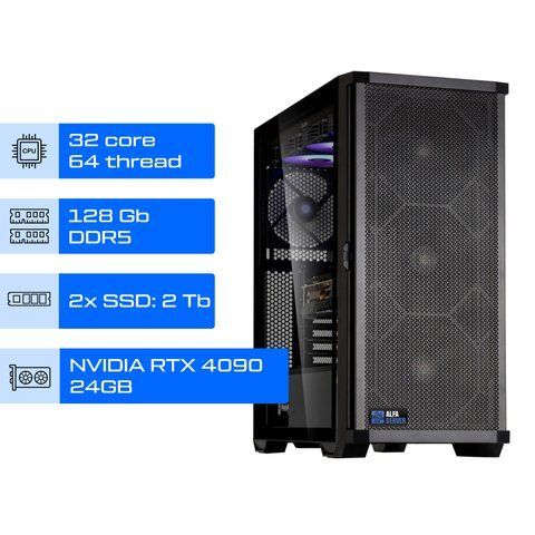 Робоча станція ALFA Pro 454 / AMD Ryzen Threadripper PRO 7975WX / RAM 128GB / 2х SSD 2TB / GeForce RTX 4090 24GB 0454 фото
