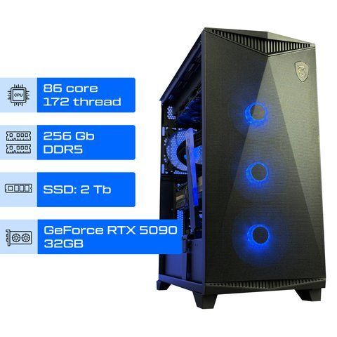 Робоча станція AI ALFA Pro 1264 / Intel Xeon 698X / RAM 256GB / SSD 2TB / GeForce RTX 5090 32GB  01361 фото
