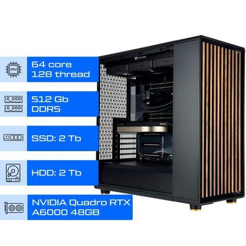 Робоча станція ALFA Pro 458 / AMD Ryzen Threadripper PRO 7985WX / RAM 512GB / SSD 2TB / SSD 2TB / NVIDIA Quadro RTX A6000 48GB 0458 фото