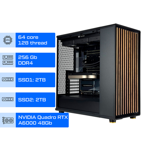 Робоча станція ALFA Pro 427 / AMD Ryzen Threadripper 3990X / RAM 256GB / 2х SSD 2TB / NVIDIA Quadro RTX А6000 48Gb 0427 фото