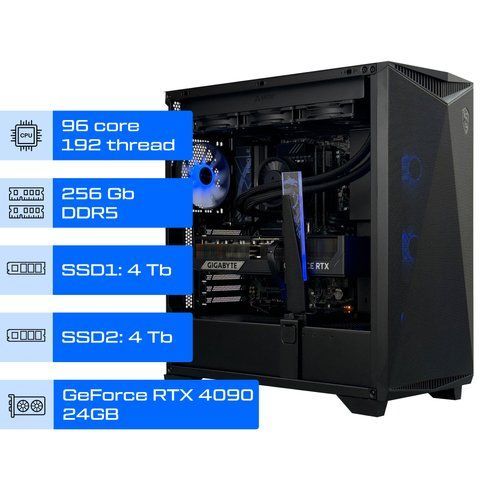 Робоча станція ALFA Pro 462 / AMD Ryzen Threadripper PRO 7995WX / RAM 256GB / 2х SSD 4TB / GeForce RTX 4090 24GB 0462 фото