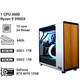 Робоча станція Alfa Server #287  AMD Ryzen 9 9900X, 12 ядер, 24 потоки, ОЗП 64 GB,  GeForce RTX 4070 12GB 0287 фото