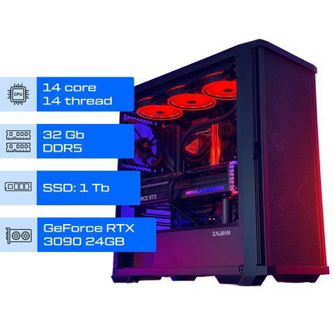 Робоча станція AI ALFA Pro 1348 / Intel Core Ultra 5 245KF / RAM 32GB / SSD 1TB / GeForce RTX 3090 24GB   01348 фото