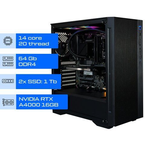 Робоча станція ALFA Pro 216 / Intel Core i5-13600KF / RAM 64GB / 2x SSD 1 TB / NVIDIA Quadro RTX A4000 16GB 0216 фото