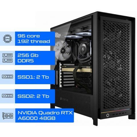 Робоча станція ALFA Pro 463 / AMD Ryzen Threadripper PRO 7995WX / RAM 256GB / 2х SSD 2TB / NVIDIA Quadro RTX A6000 48GB 0463 фото