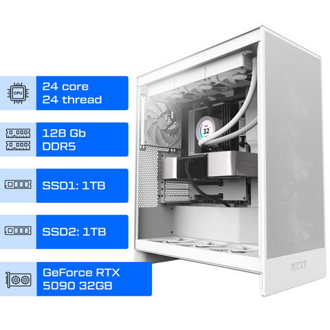 Рабочая станция ALFA 503 / Intel Core Ultra 9 285K / RAM 128GB / 2x SSD 1TB / GeForce RTX 5090 32GB 0503 фото