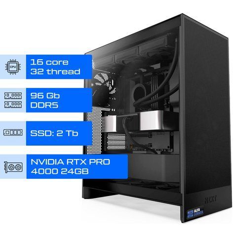 Робоча станція ALFA Pro 61 / AMD Ryzen 9 9950X3D / RAM 96GB / SSD 2TB / Nvidia RTX PRO 4000 Blackwell 24GB 0061 фото
