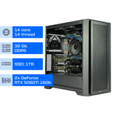 Рабочая станция AI ALFA Pro 1350 / Intel Core Ultra 5 245KF / RAM 32GB / SSD 1TB / 2х GeForce RTX 5060Ti 16Gb 01350 фото