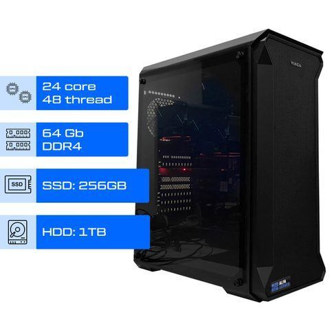 Сервер Dual ALFA Tower 759 / 10-20 кopиcтувaчів / 2х Intel Xeon E5-2690v3 / RAM 64GB / SSD 256GB / HDD 1TB / int video 01164 фото