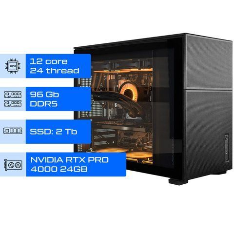 Робоча станція ALFA Pro 60 / AMD Ryzen 9 9900X / RAM 96GB / SSD 2 TB / Nvidia RTX PRO 4000 Blackwell 24GB 0060 фото