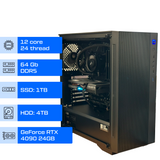 Робоча станція ALFA 1103 / AMD Ryzen 9 9900X / RAM 64GB / SSD 1 TB / HDD 4 TB / GeForce RTX 4090 24GB 01103 фото