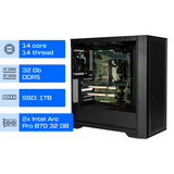 Робоча станція AI ALFA Pro 1355 / Intel Core Ultra 5 245KF / RAM 32GB / SSD 1TB / 2х Intel Arc Pro B70 32 GB 01355 фото