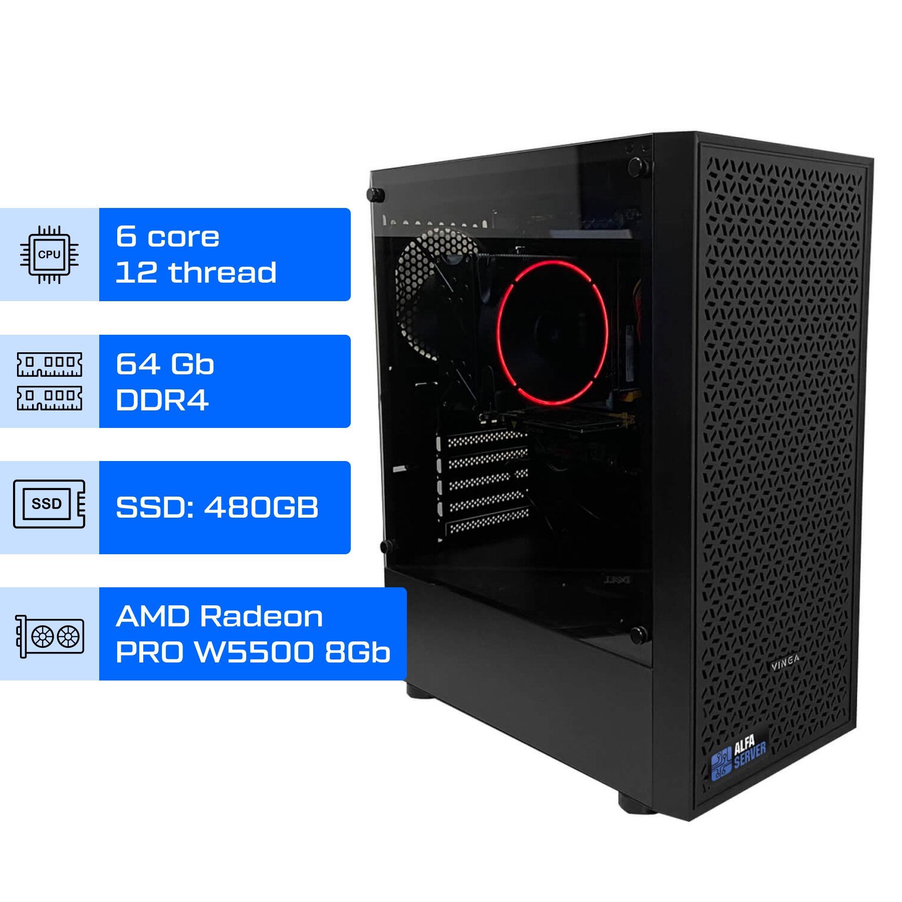 Компʼютер ALFA Office 12 / Intel Core i5-10400F / RAM 16GB / SSD