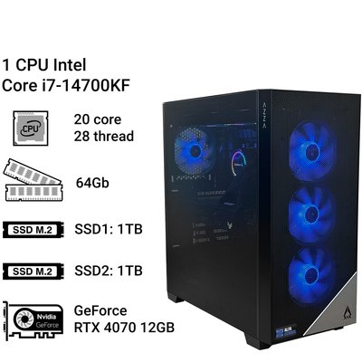 Робоча станція Alfa Server #178 Intel Core i7 14700KF, 20 ядер, 24 потока, ОЗП 64 GB, GeForce RTX 4070 12GB 0178 фото