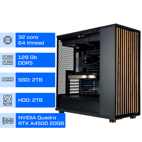 Робоча станція ALFA Pro 438 / AMD Ryzen Threadripper 7970X / RAM 128GB / SSD 2TB / HDD 2TB / NVIDIA Quadro RTX A4500 20GB 0438 фото