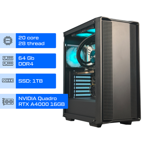 Робоча станція ALFA Pro 421 / Intel Core i7-14700KF / RAM 64GB / SSD 1 TB / NVIDIA Quadro RTX A4000 16GB 0421 фото