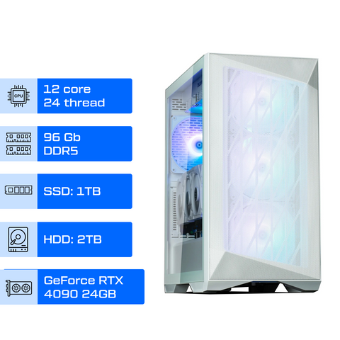 Рабочая станция ALFA 355 / AMD Ryzen 9 9900X / RAM 96GB / SSD 1TB / HDD 2TB / GeForce RTX 4090 24GB 0355 фото